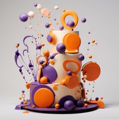 Colorful abstract composition with geometric shapes