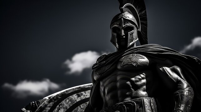 Spartan with lambda shield colossal statue