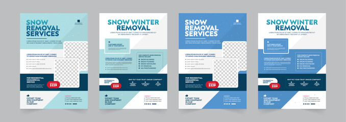 Snow Removal Service Double side or Page Corporate Business Flyer Template Design