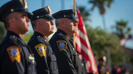Officers at Jeremy N. Henwood memorial service in San Diego.


