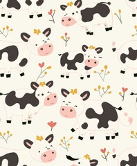 pattern cow cute style--v 6.0 --ar 5:6