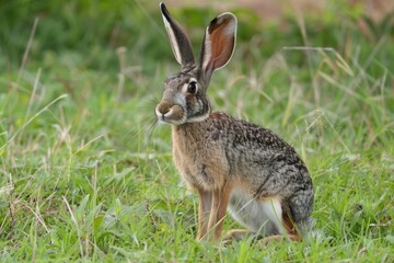 Fototapeta premium Black Jack Rabbit on Texas Ranch. Wildlife and Nature Photography of Antelope-like Animal