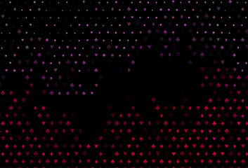 Dark Pink vector texture with playing cards.