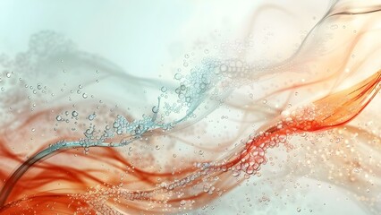 Fototapeta premium Fascinating wine fermentation with bubbles and sediments in motion under striking light. Concept Wine Fermentation, Bubbles in Motion, Sediments, Striking Light Effects, Enchanting Winemaking