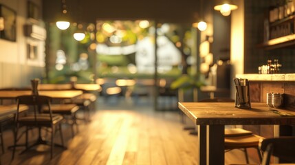 Abstract blur interior coffee shop or cafe for background. hyper realistic 