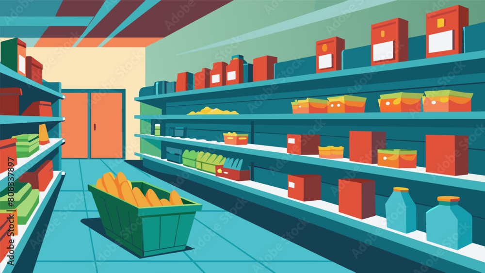 Aufkleber a photo of empty grocery store shelves with a caption explaining how peoples panic buying has led to