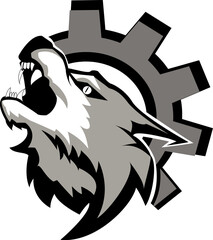 vector wolf head logo design