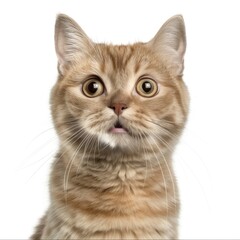 A Scottish Straight Cat Wears A Surprised Expression, Captured In A Captivating Close-Up, Illustrations Images