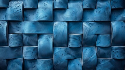 Abstract background of blue wicker basket texture. 3d render illustration.jpeg