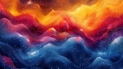 Abstract background with wavy lines and stars. 3d illustration..jpeg