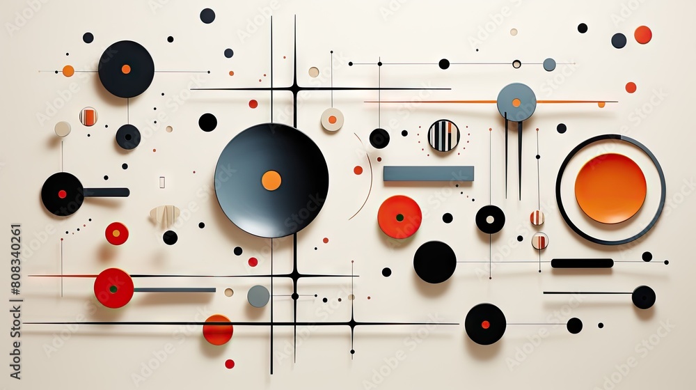 Aufkleber striking abstract composition of geometric shapes with a harmonious color scheme