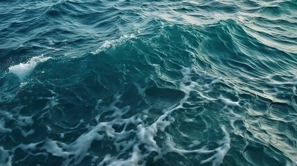 Fototapeta premium Vivid Blue Sea Waves Texture Captured During Daylight - Perfect For Marine and Natural Designs