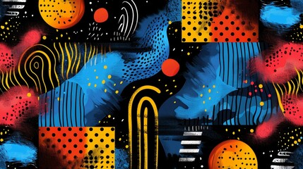 abstract color pattern in graffiti style with elements of urban modern style