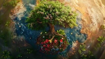 Celebrating Nature and Promoting Eco-Friendly Practices on Earth Day. Concept Earth Day, Nature Conservation, Eco-Friendly Practices, Sustainable Living, Climate Action
