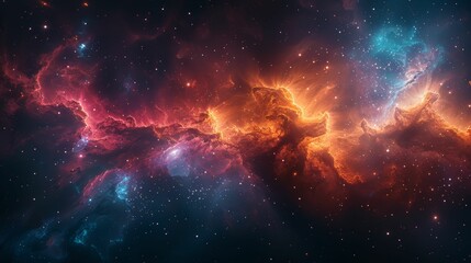 Abstract space background with nebula, stars and galaxies in outer space