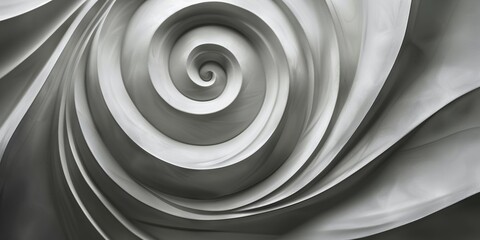 A white spiral wall with a black background.