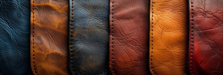 Obraz premium Eclectic leather swatches for artisanal projects