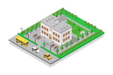 Isometric school building