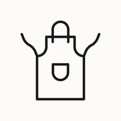 Kitchen apron line icon. Cooking sign, symbol. Isolated on a white background. Pixel perfect. Editable stroke. 64x64.