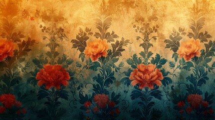 Grunge floral background with peony flowers. Vintage style toned.jpeg
