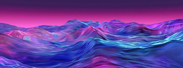 Abstract Data Streams, Purple, Magenta, Blue Colors, Digital Landscape