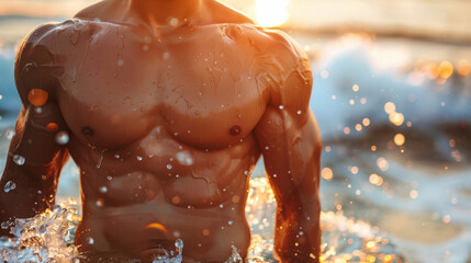 Get Summer Shredded: Beach Ab Workout Inspiration. Generative ai 