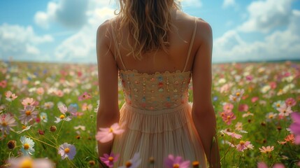 Embrace Your Inner Bohemian: Flowy Sundress for Summer. Generative ai