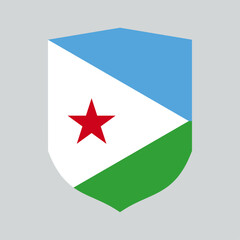 Djibouti Flag in Shield Shape Frame