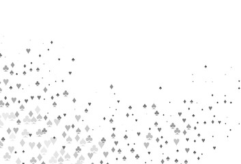 Light Silver, Gray vector texture with playing cards.