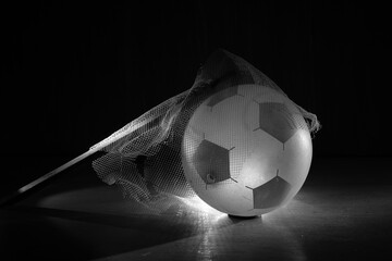 soccer ball,goalpost and goalnet.Great international soccer event in europe 2024.High contrast...