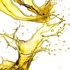 Olive Or Engine Oil Splashes, Creating Dynamic And Fluid Patterns, Illustrations Images