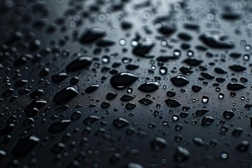effervescent water droplets on glass surface black background macro photography