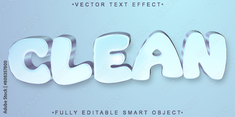 Poster blue white clean vector fully editable smart object text effect