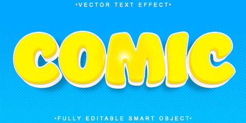 Yellow Comic Style Vector Fully Editable Smart Object Text Effect © HUMA