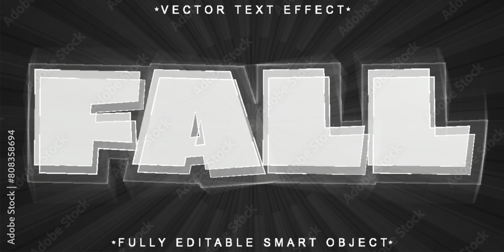 Poster white fall vector fully editable smart object text effect
