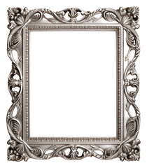 PNG Frame silver architecture decoration.