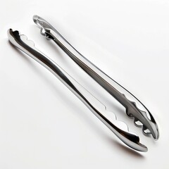 Stainless Steel Ice Tongs Are Presented Against A Clean White Background, Complete With A Clipping Path, Illustrations Images