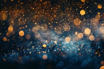 Obraz na płótnie Canvas glittering bokeh lights on dark background festive abstract sparkle effect