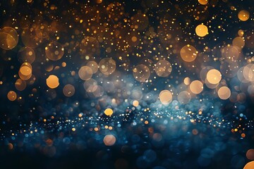 glittering bokeh lights on dark background festive abstract sparkle effect