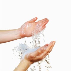 Fototapeta premium The Importance Of Hygiene Is Depicted As Hands Are Diligently Washed, Illustrations Images