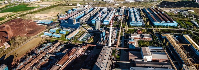 Elevated Perspectives: 4K Ultra HD image of Industrial Area with Aluminum Metallurgical Plant