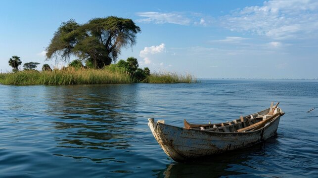 Mongo harbor, Barotseland (region of Lozi people), Zambia close to the island of the Litunga, King of Barotseland.

