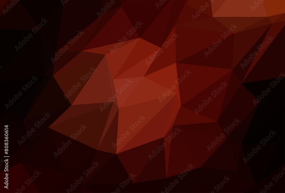 Sticker dark red vector triangle mosaic template.