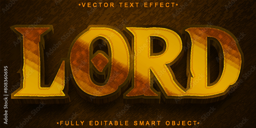 Poster brown lord vector fully editable smart object text effect