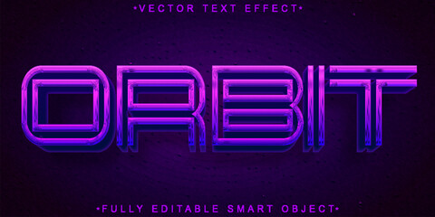 Purple Orbit Space Vector Fully Editable Smart Object Text Effect