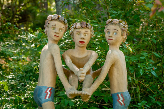 Parikkala, Finland. Sculptures by artist Veijo Ronkkonen. The park Patsaspuisto has more than 500 statues created by one person over 50 years. An unusual, interesting and creepy place.