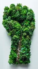 Stunning vertical garden in the shape of a human fist, symbolizing strength and environmental action. Ideal for themes of sustainability, activism, and nature conservation.