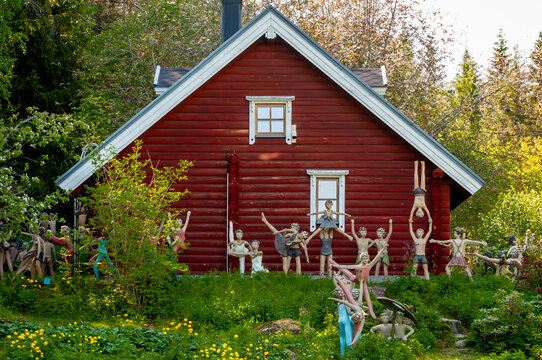 Parikkala, Finland. Sculptures by artist Veijo Ronkkonen. The park Patsaspuisto has more than 500 statues created by one person over 50 years. An unusual, interesting and creepy place.