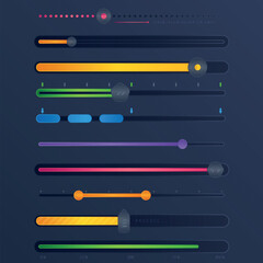 Gradient colored ui sliders collection