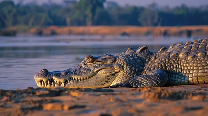 Fototapeta premium Crocodile in south luangwa river